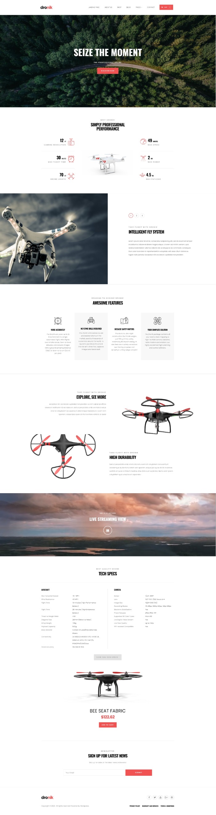 Mẫu website bán máy bay drone - Dronik