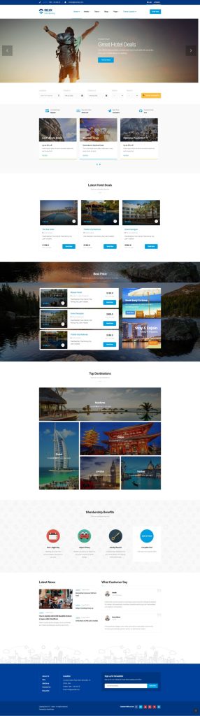 Mẫu website khách sạn Delux