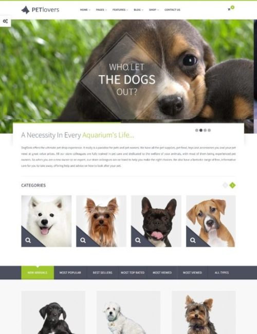 Mẫu Website Thú Cưng - Pet Shop Lovers