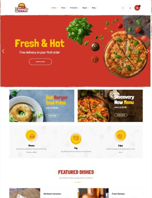 Mẫu Website Bán Hàng Thực Phẩm - Foodo