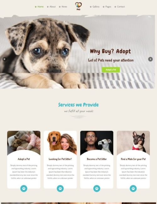 Mẫu website thú cưng - Pet World