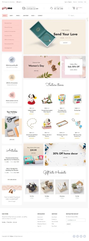 MẪU WEBSITE BÁN HÀNG LƯU NIỆM- Gifymo
