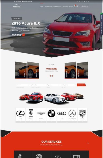 MẪU WEBSITE CHO THUÊ XE Autozone – Auto Dealer & Car Rental Theme