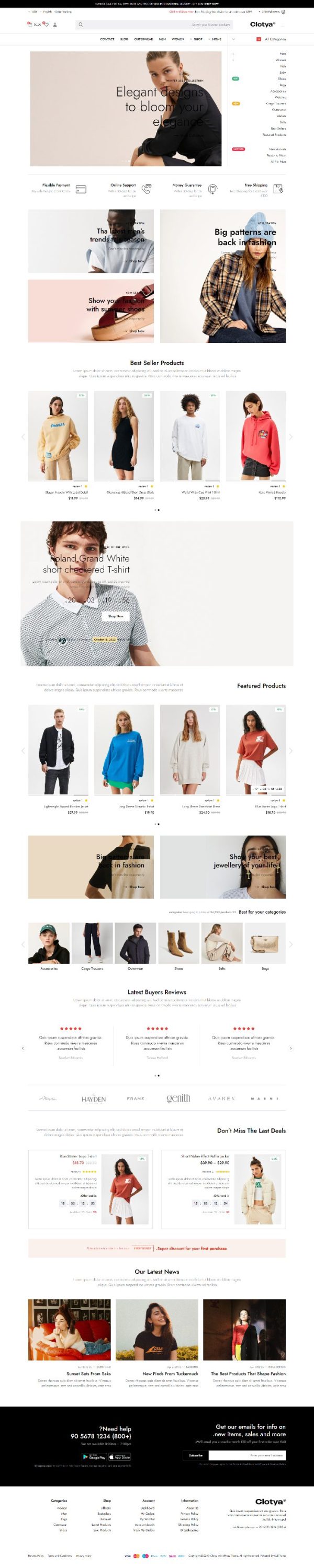 Mẫu website bán hàng thời trang - Clotya