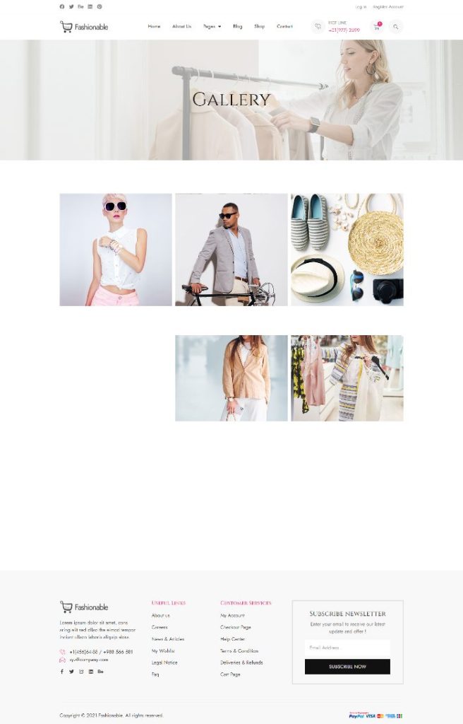 Mẫu website bán hàng thời trang – Gallery – Fashionable