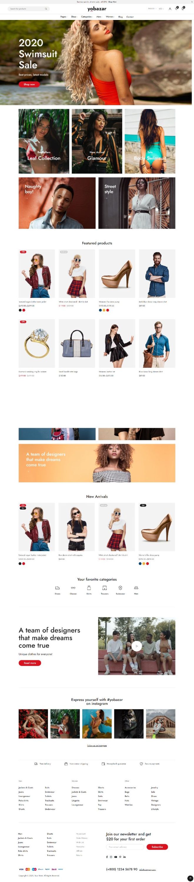 Mẫu website bán hàng thời trang - Home 2 – Yobazar