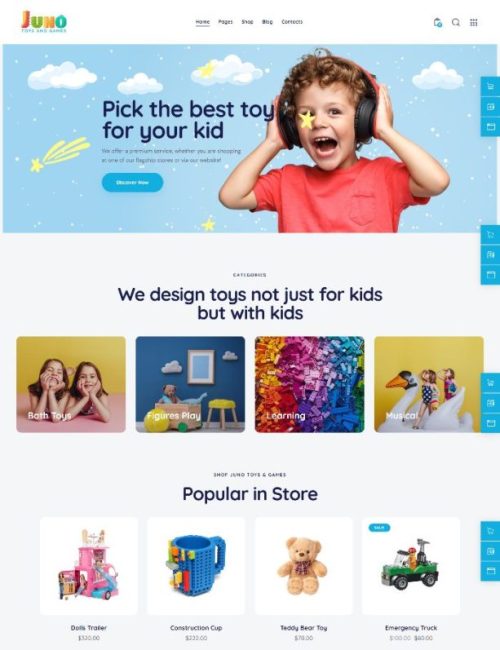 MẪU WEBSITE ĐỒ CHƠI TRẺ EM - Juno – Kids Toys