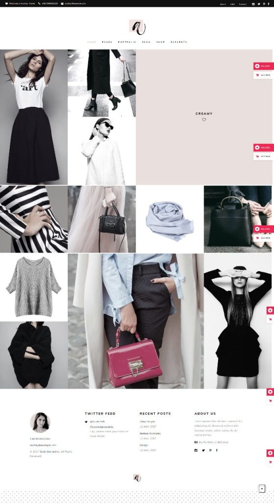 Mẫu website bán hàng thời trang – Masonry Portfolio – Audrey