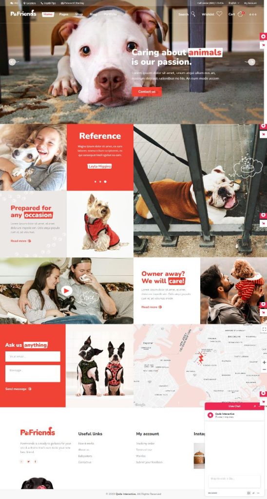 MẪU WEBSITE THÚ CƯNG Sitting – PawFriends