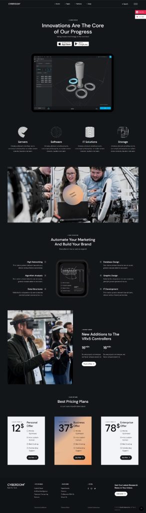 Mẫu website bán hàng công nghệ – SaaS Home – Cyberdom