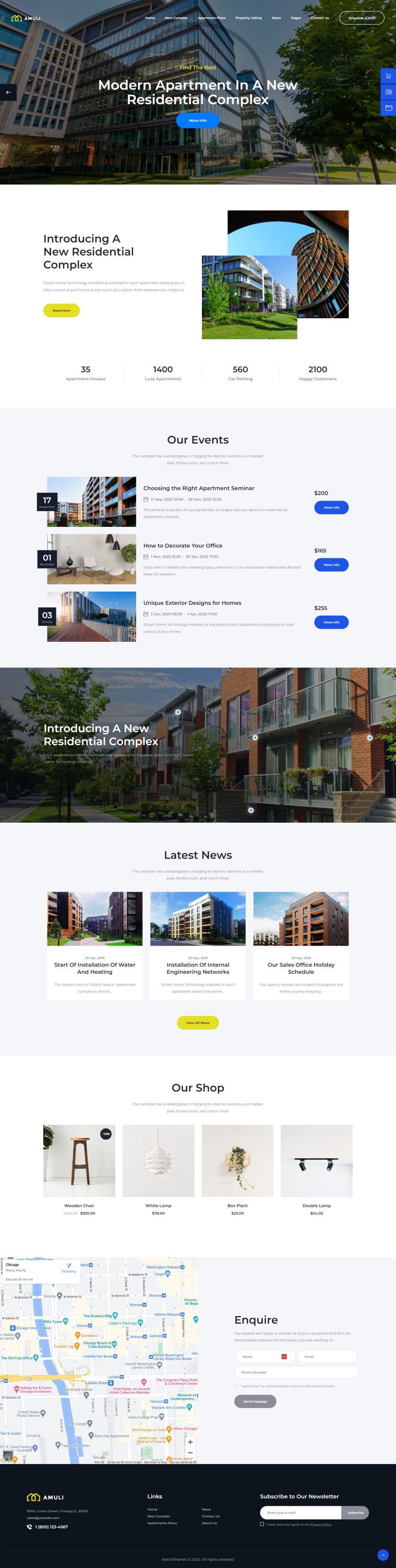 Mẫu website bất động sản - amuli residential complex