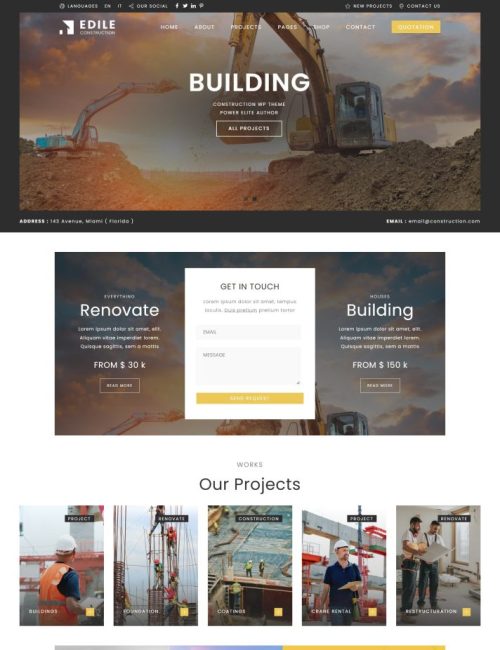 Mẫu website bán hàng điện máy - edile demo construction