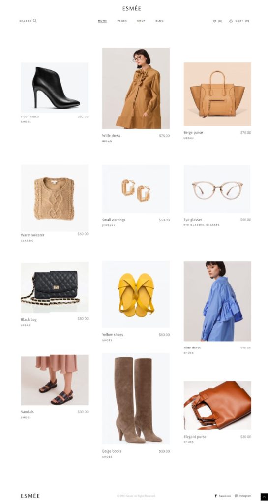 Mẫu website bán hàng thời trang – shop minimal