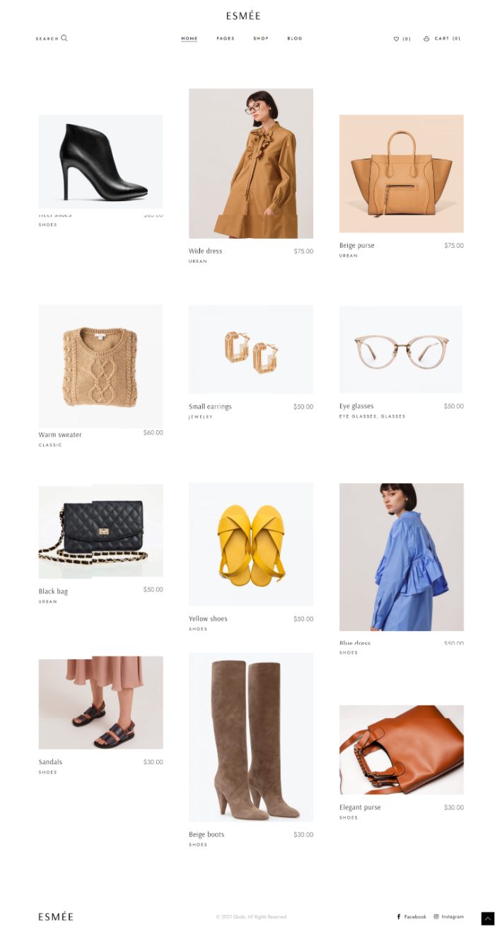Mẫu website bán hàng thời trang - shop minimal