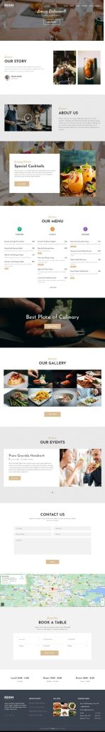 Mẫu Website Nhà Hàng Reon
