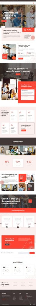 Mẫu Website Coworking Space – Codesk