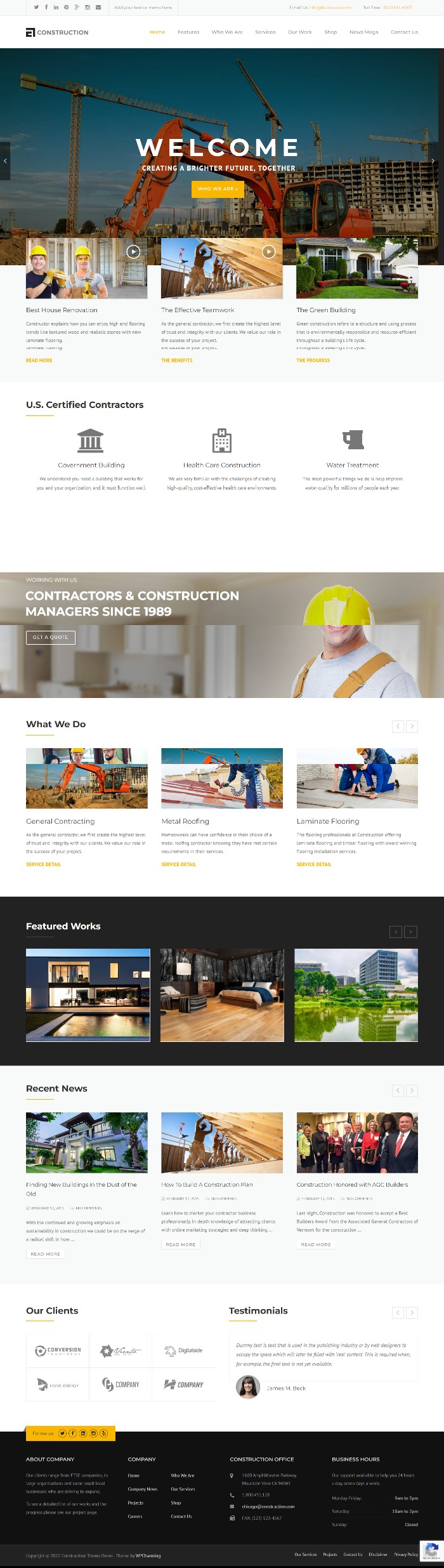 Mẫu Website Thiết Kế Xây Dựng - Construction