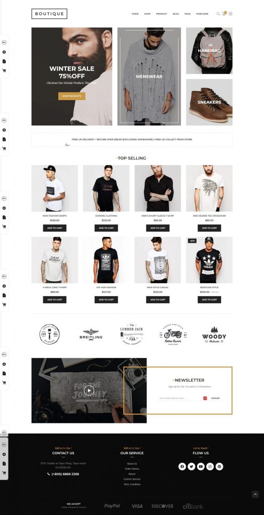 Mẫu website bán hàng thời trang – boutique home 4