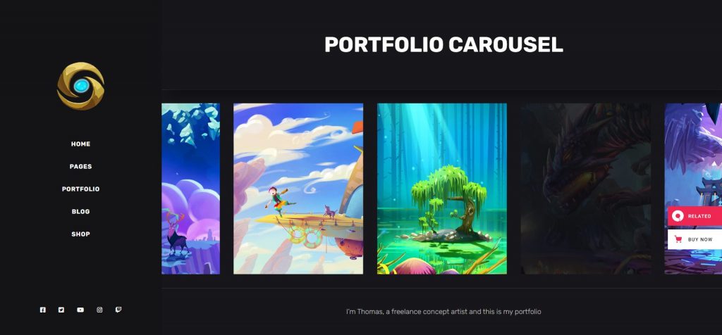 Game Showcase Website Template – playerX carousel