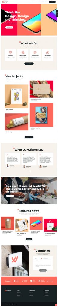 Mẫu website dịch vụ quảng cáo – yungen home 1