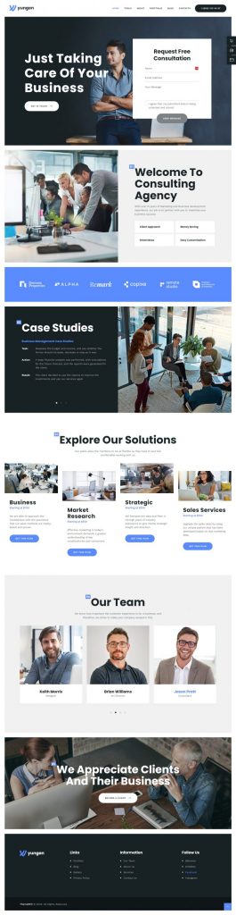 Mẫu website dịch vụ quảng cáo – yungen home 3