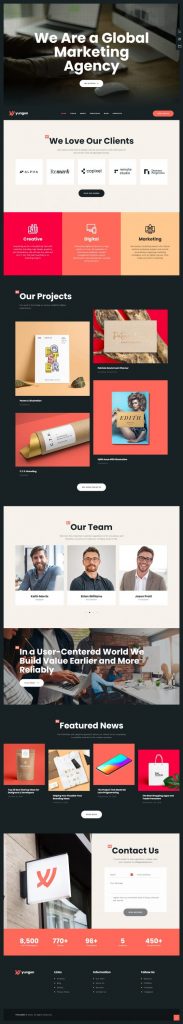 Mẫu website dịch vụ quảng cáo – yungen home 4