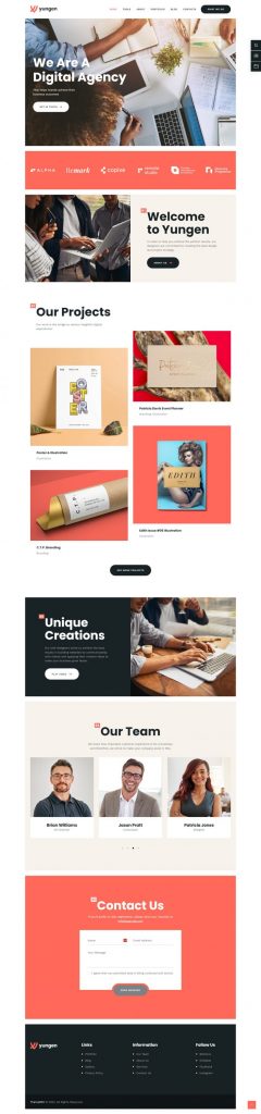 Mẫu website dịch vụ quảng cáo – yungen home 5