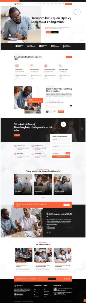 Mẫu Website Giới Thiệu Công Ty Dịch Thuật – Transpro