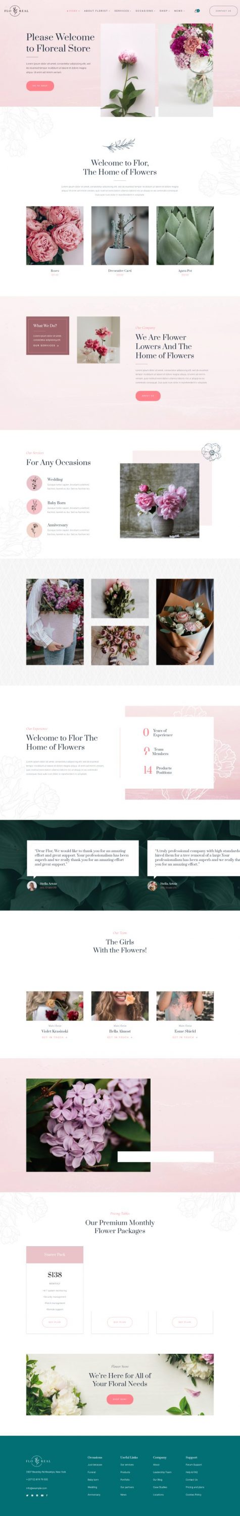 Mẫu website bán hoa - floreal home 1