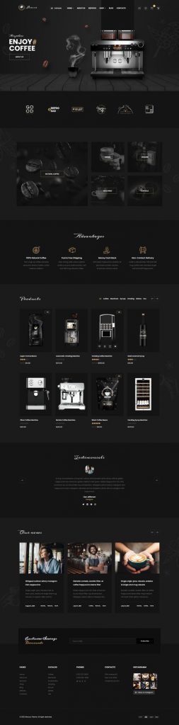 Mẫu website cafe shop – mocca home 1