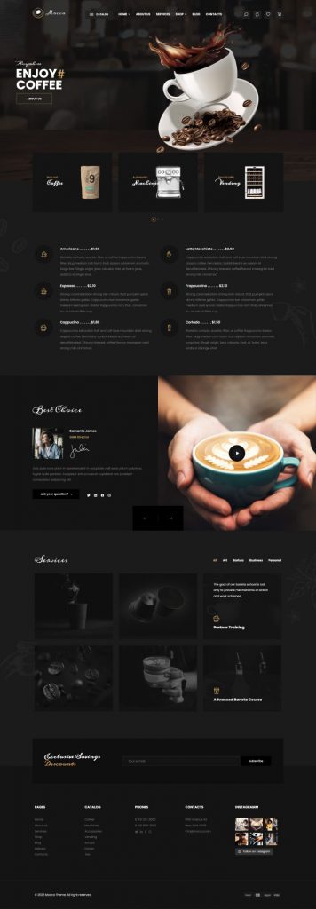 Mẫu website cafe shop – mocca home 4