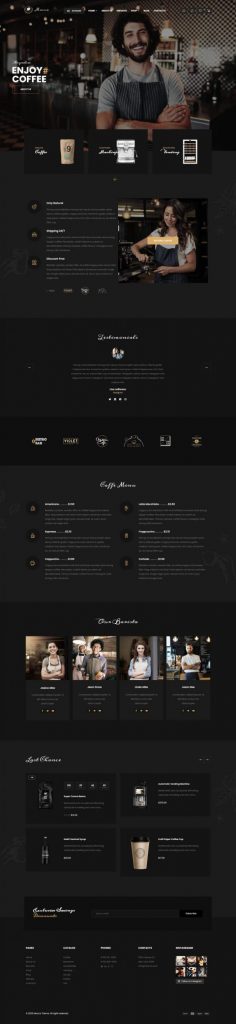 Mẫu website coffee shop – mocca home 5