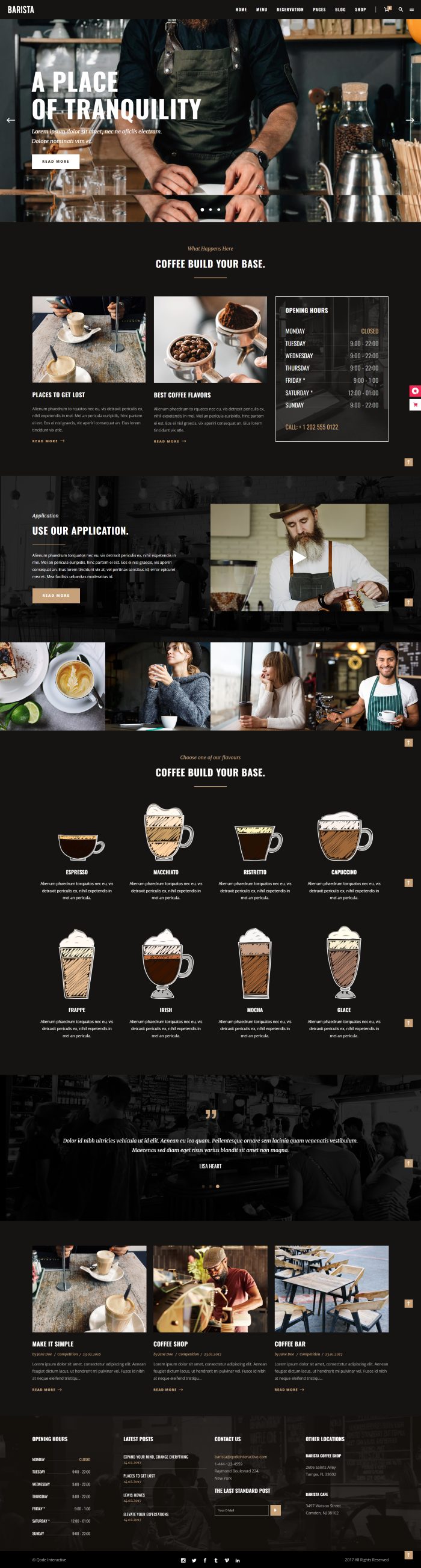 Mẫu webiste coffee shop - barista dark home