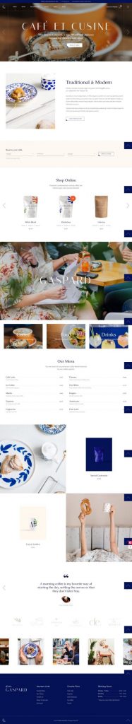 Mẫu website coffee shop – gaspard home 1