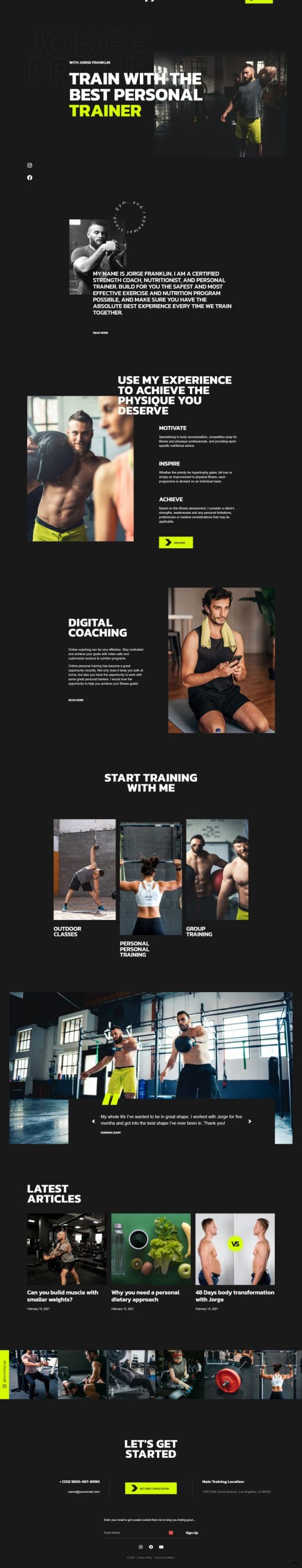 Mẫu website dịch vụ - gym fitness home 2