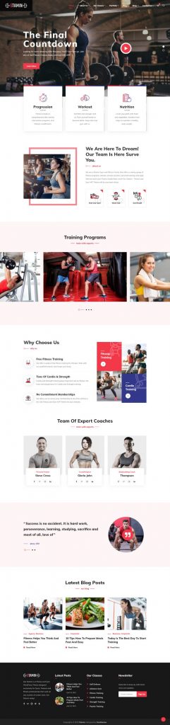 Mẫu website dịch vụ – gym stamin home 1
