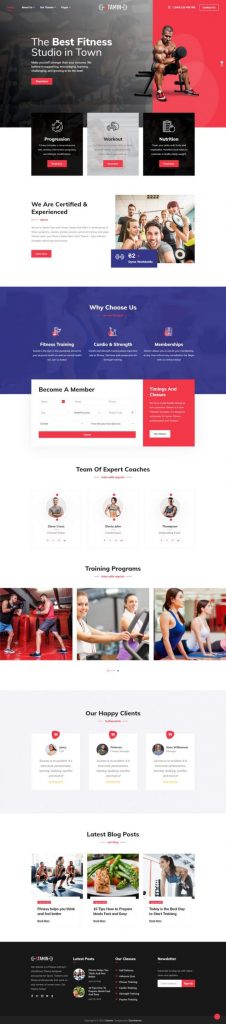 Mẫu website dịch vụ – gym stamin home 4