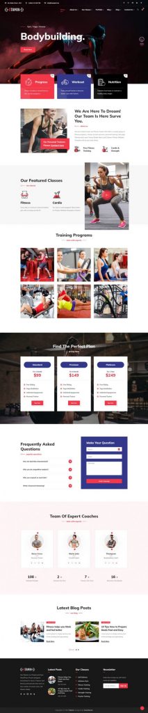 Mẫu website dịch vụ – gym stamin home 5