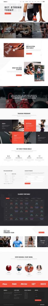 Mẫu website phòng tập gym – prowess home main