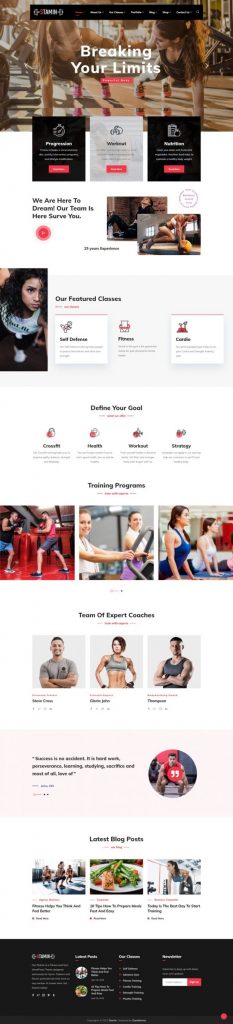 Mẫu website phòng tập gym – stamin home 3
