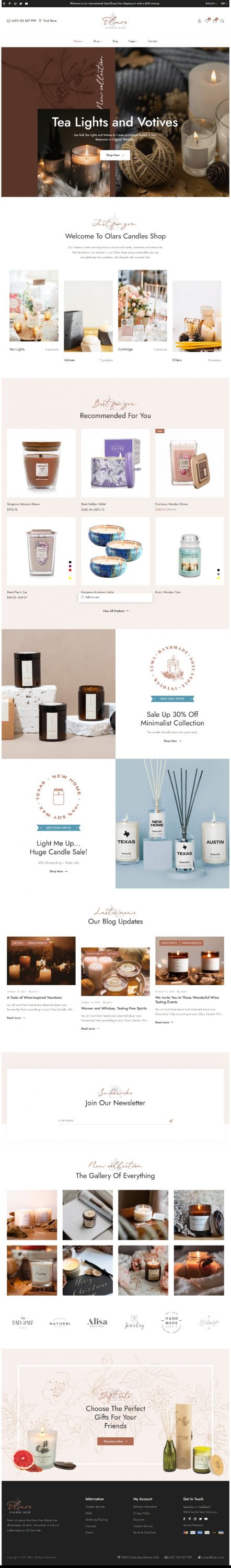 Mẫu website bán hàng thủ công mỹ nghệ_Candle Shop - Olars Home 2