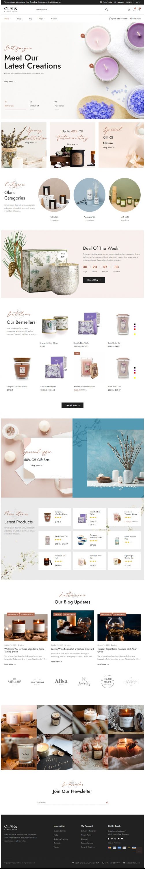 Mẫu website bán hàng thủ công mỹ nghệ_Candle Shop - Olars Home 3