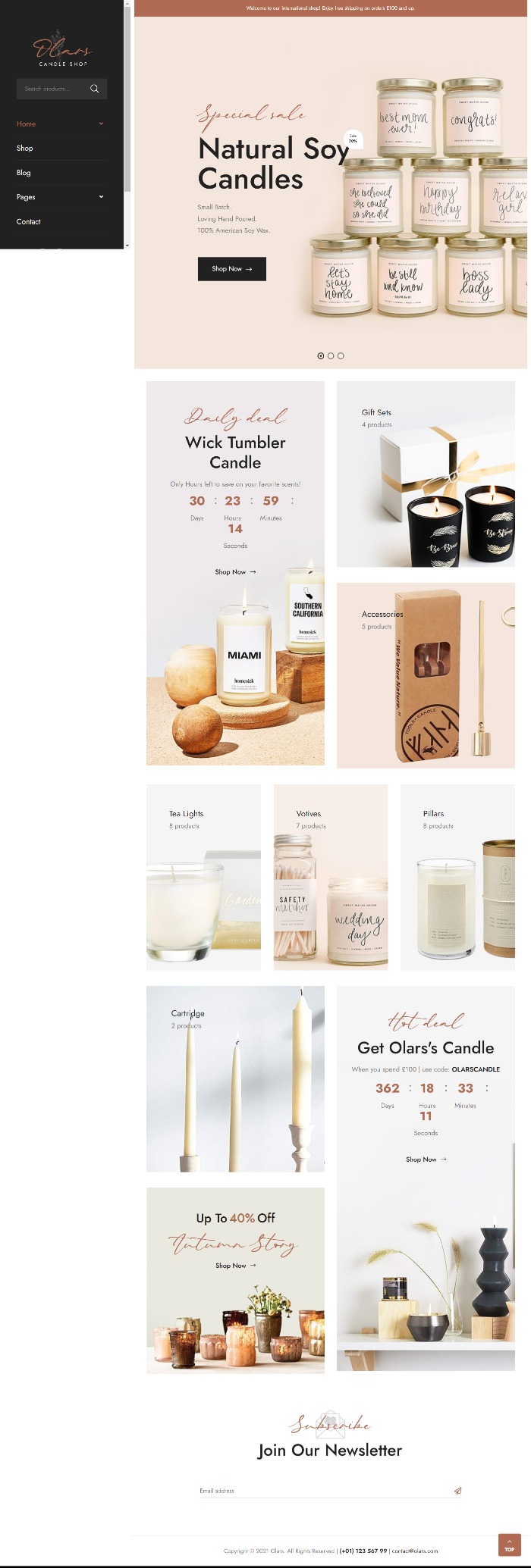 Mẫu website bán hàng thủ công mỹ nghệ_Candle Shop - Olars Home 4