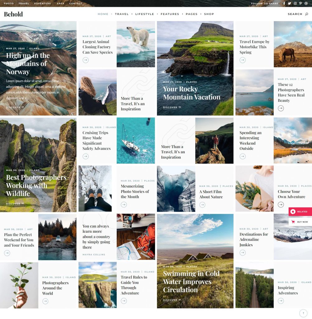 Mẫu website dịch vụ du lịch – behold home posts metro