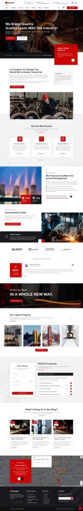 Mẫu website bán hàng công nghiệp – steeler home 1