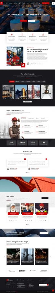 Mẫu website bán hàng công nghiệp – steeler home 2