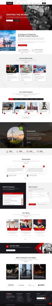 Mẫu website bán hàng công nghiệp – steeler home 4