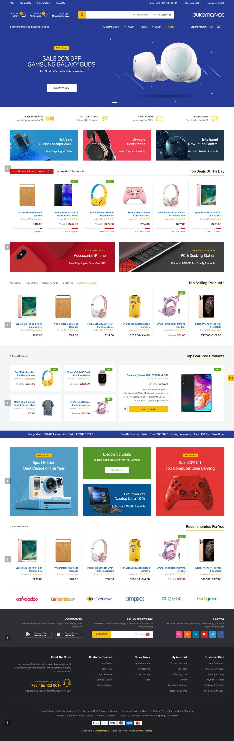 Mẫu website bán hàng phụ kiện - dukamarket home 1