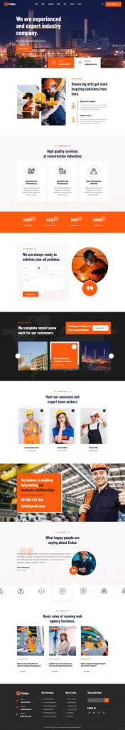 Mẫu website bán hang công nghiệp – endus home 1