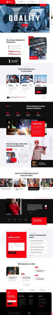 Mẫu website bán hàng công nghiệp – industrey home 1